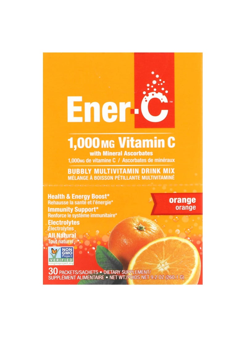 Vitamin C, Multivitamin Drink Mix, Orange, 1,000 mg, 30 Packets, 0.3 oz (8.67 g) Each